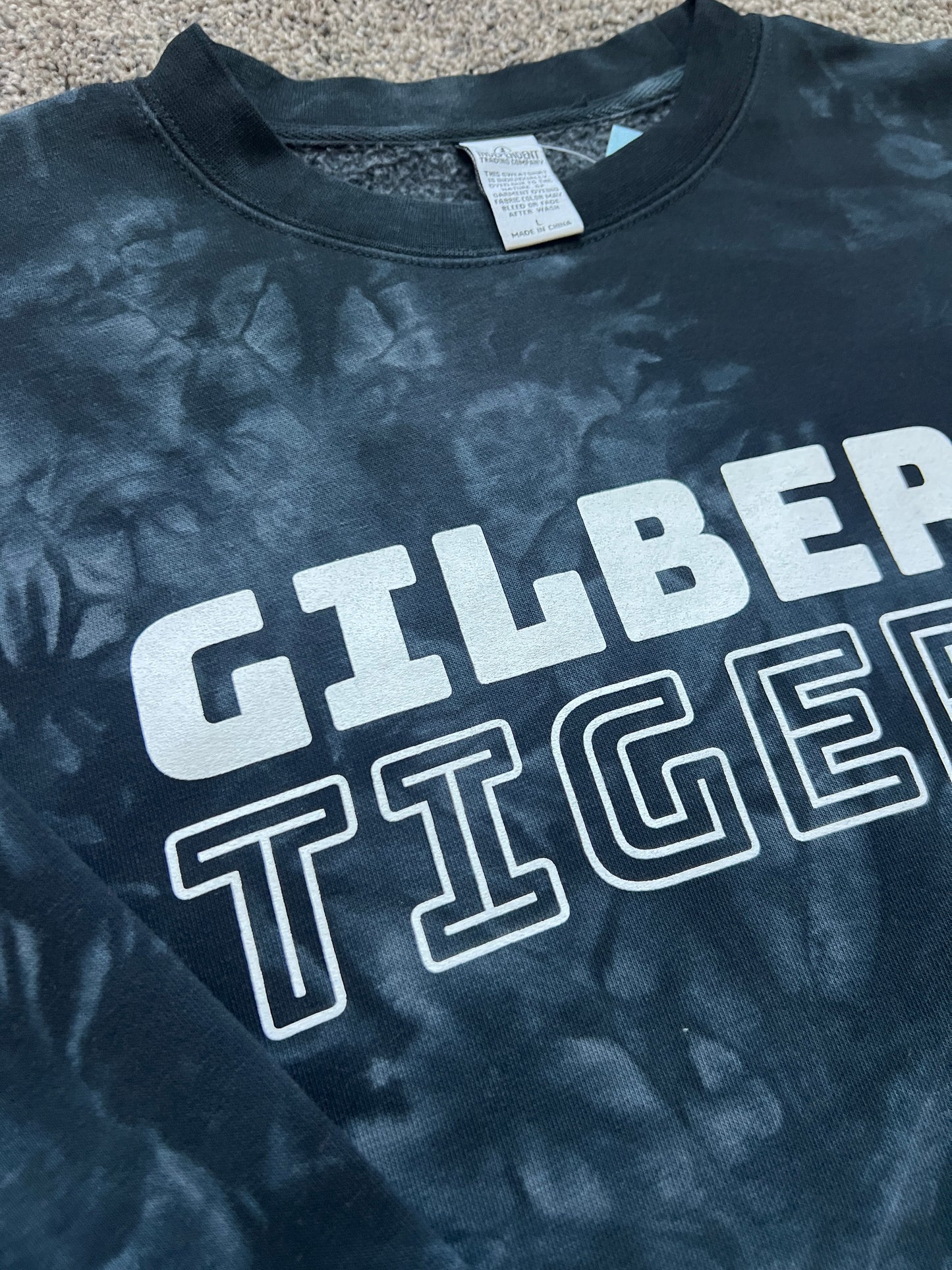 Adult XL Crewneck | Lines | Black TieDye