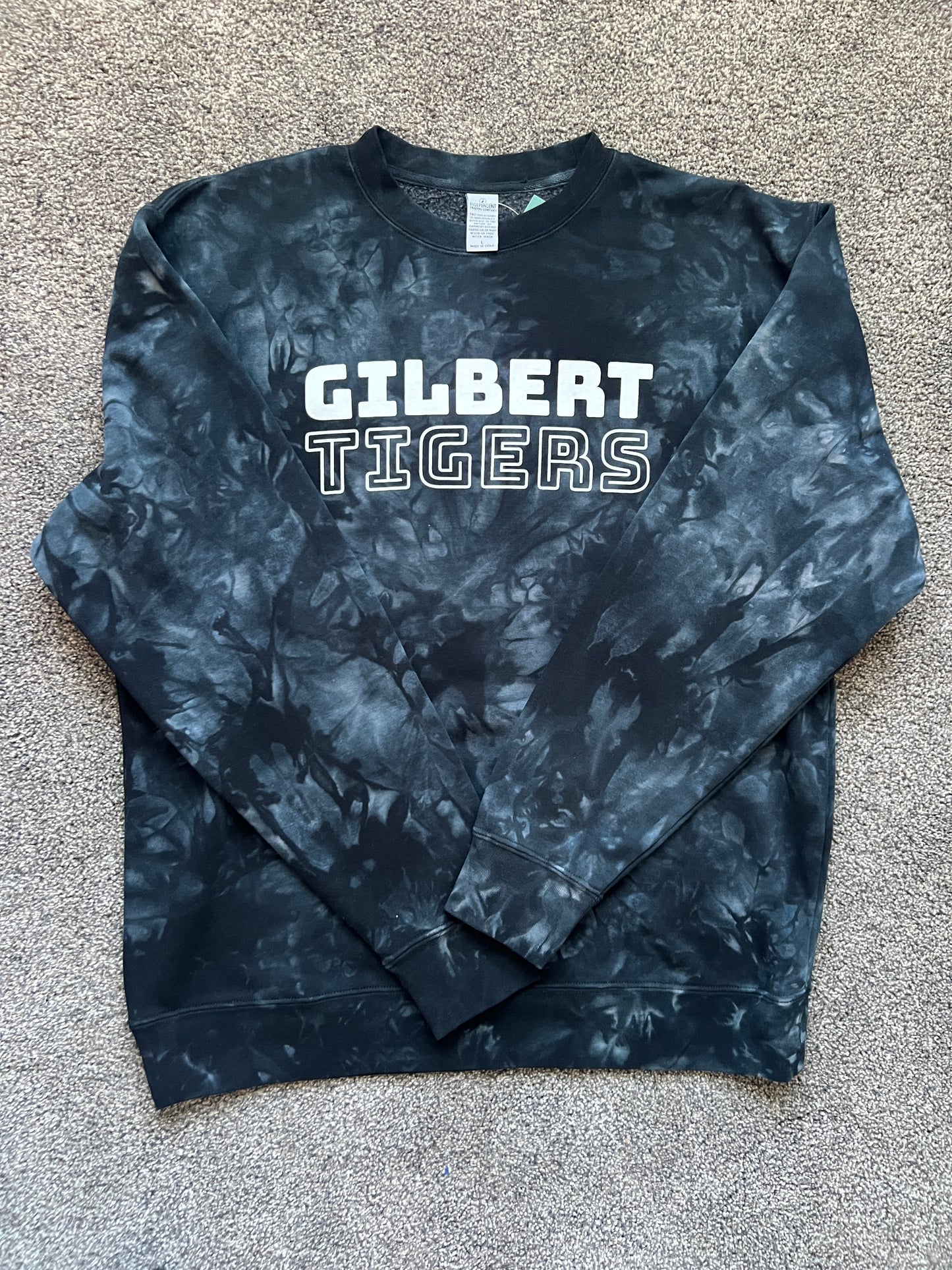 Adult XL Crewneck | Lines | Black TieDye