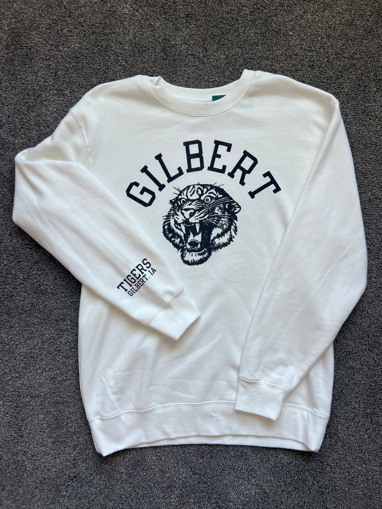 Adult Crewneck | Vintage Tiger | White